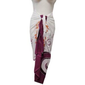 Womens Sarong Cotton Wrap Handpainted Batik Wrapskirt Beach Pareo Beachwear -NEW